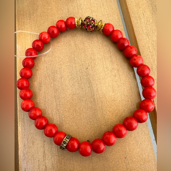 Red Small stone bracelet with red stones - Picture 1 of 9